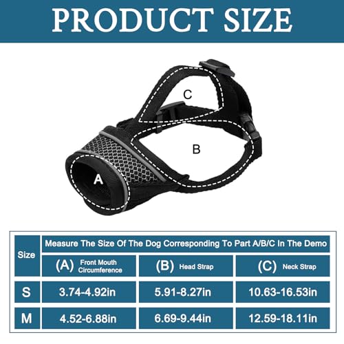 Dog Muzzle for Small Dog Muzzle with Adjustable Strap to Prevent Biting Barking and Chewing, Dog Mask (2pcs Size S and M) - Image 2