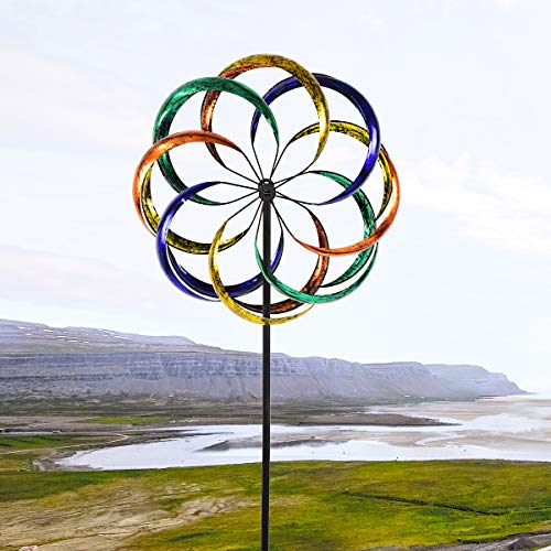 Win Wind Spinner-Outdoor Metal Kinetic Kinetic Garden Wind Spinners - Decorative Lawn Ornament Wind Mill - Unique Outdoor Lawn and Garden Décor