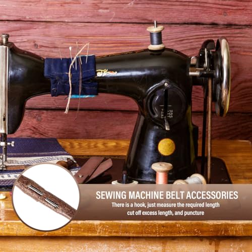 Miniatura 5 de Keqar 1 Pcs Correa De Cuero Duradera Para Máquinas De Coser Con Gancho - Compatibilidad Universal Para Singer, Brother Y Más 183cm, 5mm De Diámetro