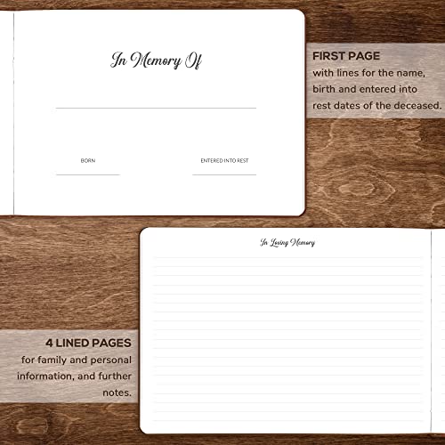 Skyline Funeral Guest Book For Memorial & Funeral Services – In Loving Memory Guest Sign In Book For Funerals – 738 Guest Entries With Name & Address, 129 Pages, Hardcover, 10X7″ (Brown) #TOP3