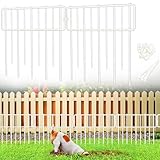 Animal Barrier Fence, 30 Pcs Upgrade 1.26 in Gap Decorative Fences No Dig Fence for Rabbits and Dog Ground Defense, Rustproof Metal Wire Garden Edging Border for Outdoor, Yard, White