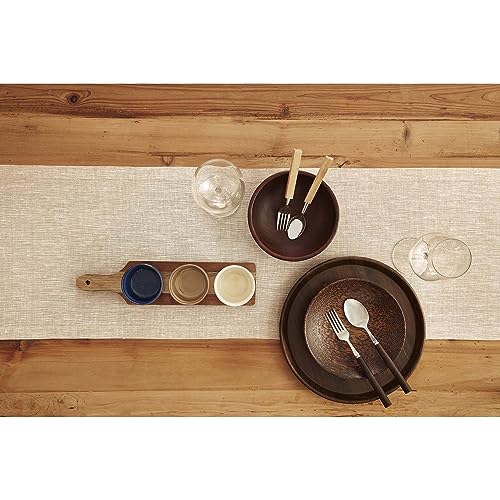 image for Solino Home Champagne Beige Linen Table Runner 60 Inch - 100% Pure Lin