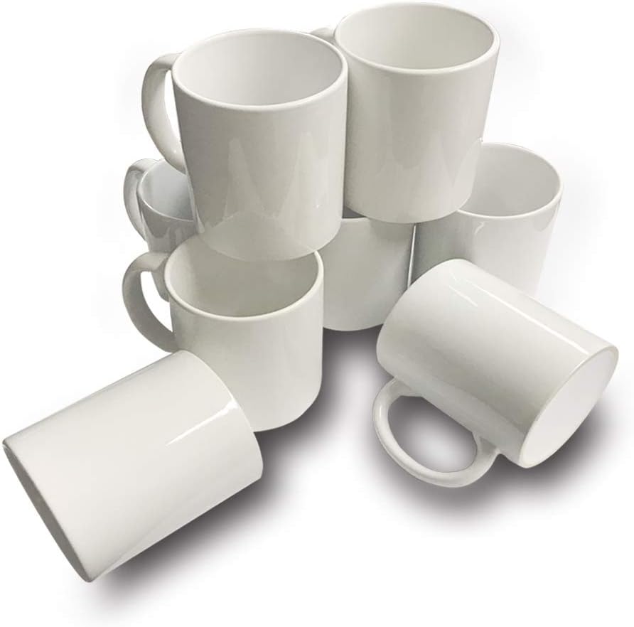 11 OZ Mug 8 PCS Sublimation Blank Mugs White Coated Ceramic Cups DIY Mugs for Coffee Milk Tea