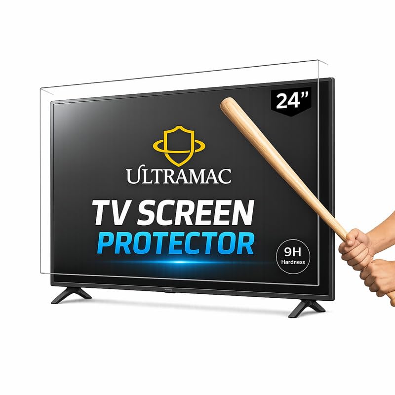 Image of ULTRAMAC 24 inch 3mm Acrylic TV Screen Guard | 9H Hardness | Scratch & Splash Resistant | ISO Certified Protection with Ultra HD Clarity