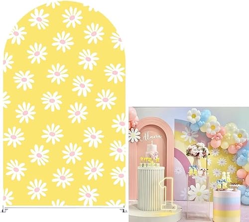 Miniatura 11 de Fundas de telón de fondo de arco retro para fiestas, rayos del sol, arco iris pastel, soportes arqueados, cubierta de tela, decoración de fiesta