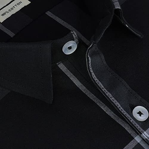 Image of GHPC 100% Cotton Checkered Half Sleeves Regular Fit Formal Shirt for Men