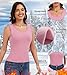 Ellareese Thermal Tank Top for Women Fleece Tank Top Sleeveless Camisole Winter Warm Base Layer Undershirts Pink