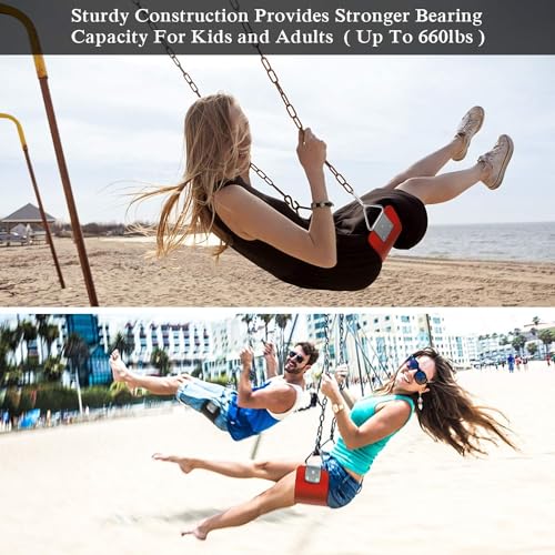 Image of Heavy Duty Flexible EVA Plastic Swing Seat with Metal Triangle Ring for Kids & Adults - Red | 300KG Weight Limit