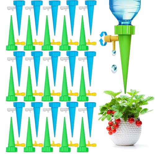30 Stück Automatische Bewässerung Set, Bewässerungssystem für Garten, Plant Water Dispenser mit einstellbarer Wassermenge für Pflanzen und Blumen Bewässerung Zimmerpflanze