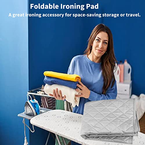 Ironing Mat, Magnetic Ironing Mat Blanket, Heat and Scorch Resistant, Portable Travel Iron Board Mat for Washer, Dryer, Table Top (17.7 x 33.5in)