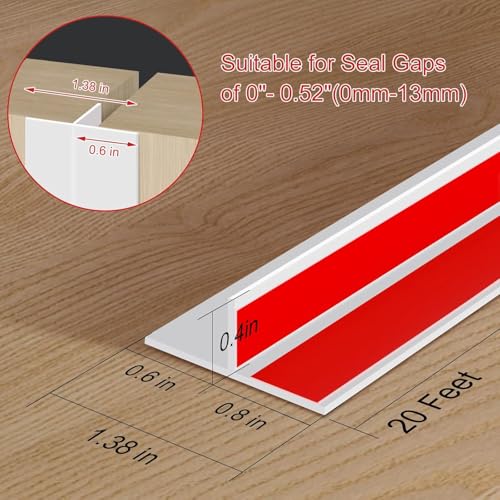 Image of URBANMONK T-Shape Silicon Door Bottom Sealing Strip | Window Sealing Strips for Gap | Door Bottom Sealing Strip Guard | Protector from Cockroach, Insect, Bugs, Air & Dust | (White, 3 Meter)