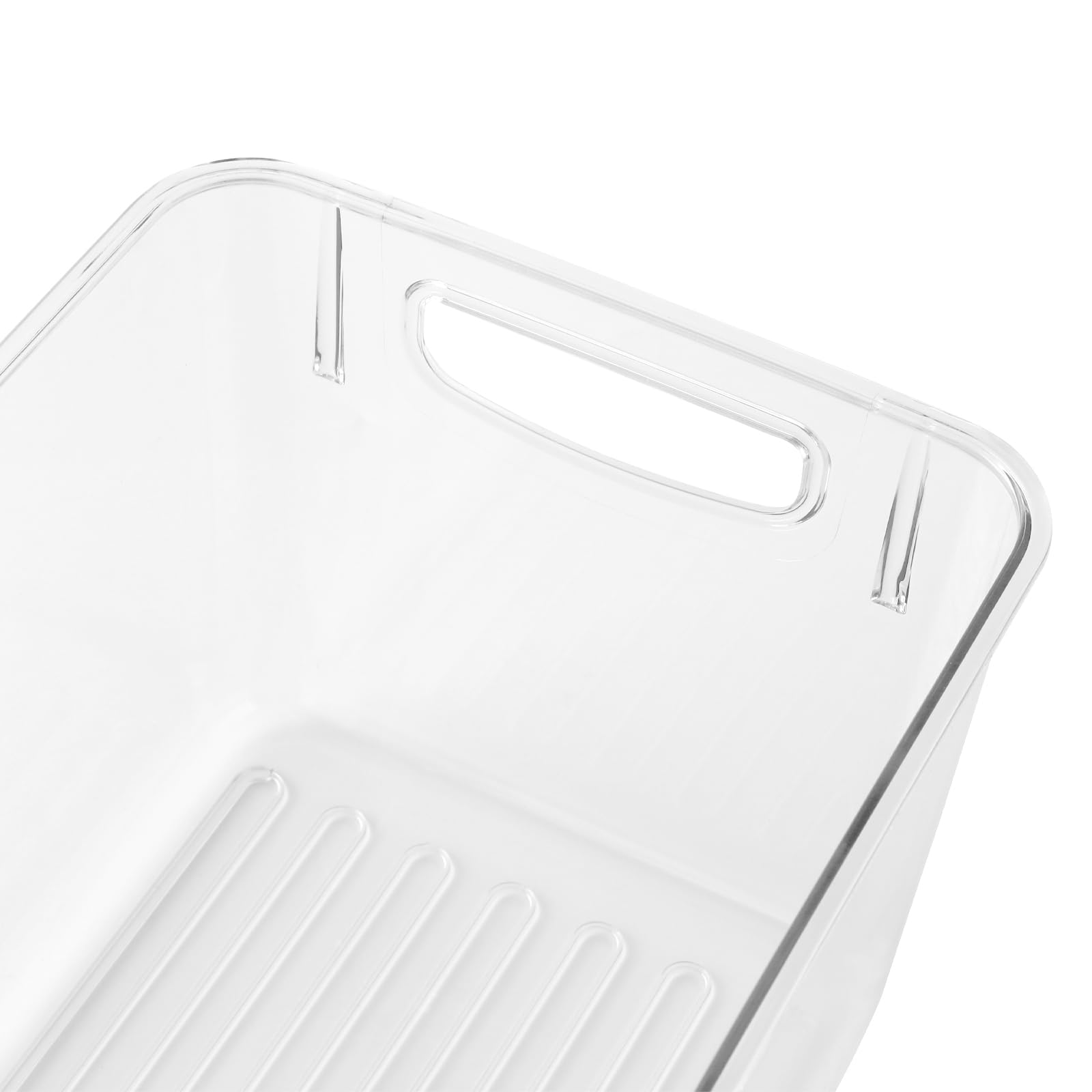 6 Organizadores para Frigorífico Apilables, Transparentes con Asas, 24,8x17,2x14 cm, Cajas de Almacenamiento PET sin BPA para Cocina, Despensa, Congelador y Armarios