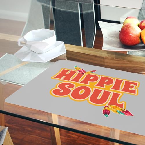 Sets de table liège musique 70's napperons gris souples grand format - 6