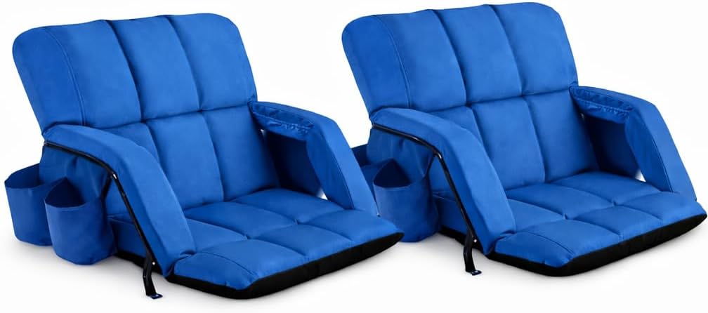 Stadium Seats with Back Support 2 Pack Recliner Style Extra Padded Stadium Seats
