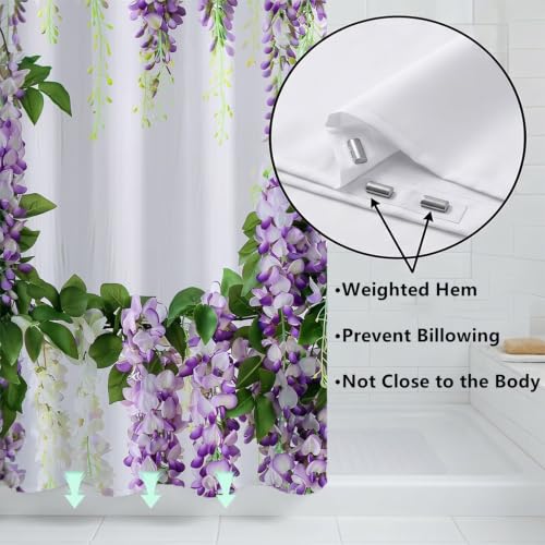 Rideau de douche violet 180x220cm lavable ZO-939 - 6