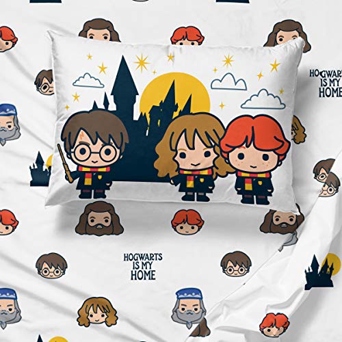 Jay Franco Kids Sheet Cartoon Set with Fitted, Flat Sheets & Pillow Cover - Ultra-Soft Bedding with Pillowcase for Room Decor, Grey - Harry Potter, 3 Piece Twin by Jay Franco - Used condition - Image 5