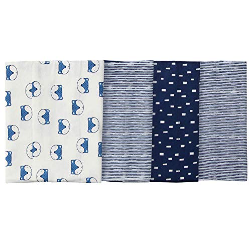 Image of Gerber Unisex-Baby 4-Pack Flannel Burp Cloth, Awesome Fox, 20" x 14"