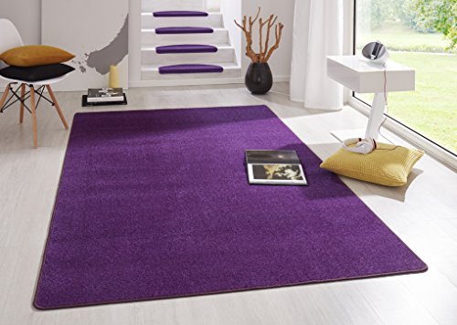 Hanse Home Tapis d'intérieur Fancy - Tapis de Salon uni Moderne en Velours pour Salle à Manger, Salon, Chambre d'enfant, Couloir, Chambre à Coucher, Cuisine - Violet,...