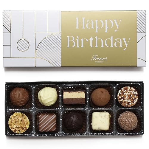 Friars Happy Birthday Chocolate Collection | 10 Luxury Assorted Belgian Chocolates | Ideal Present for Birthday Celebration