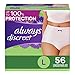 Always Discreet Incontinence & Postpartum Underwear for Women, Large, 56 Count, Maximum Protection, Disposable (28 Count, Pack of 2-56 Count Total)