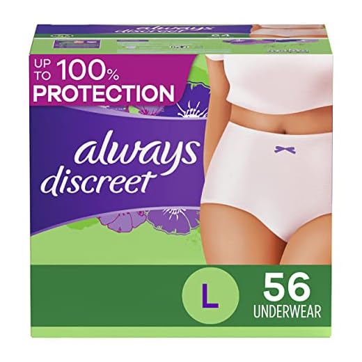 Always Discreet Incontinence & Postpartum Incontinence Underwear for Women, Large, Maximum Protection, Disposable, 28 Count x 2 Pack (56 Count total)
