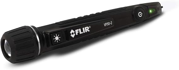 Flir VP50-2 Non-Contact Voltage Detector, CAT IV, LED Flashlight | 90-1000V AC, light/vibration/beeper alarms, LED flashlight, tip light, 3m drop, anti-roll, auto power off