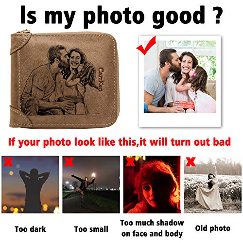 Amlion Personalized Custom Photo Wallet with Zipper for Men,Dad,Son,Husband2