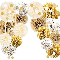 TREABEAR 18PCS Decoracion Cumpleaños Blanco Roto y Marrón Claro