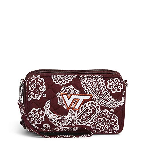 Vera Bradley unisex adult Collegiate All in One With Rfid Protection (Multiple Teams Available) Crossbody Purse, Virginia Tech Maroon/White Bandana, One Size US