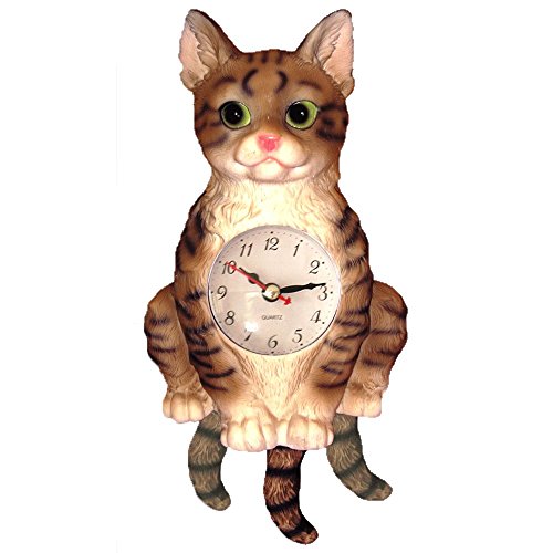 Genius Ideas Pendule Murale Chat - Résine - Queue Balancier