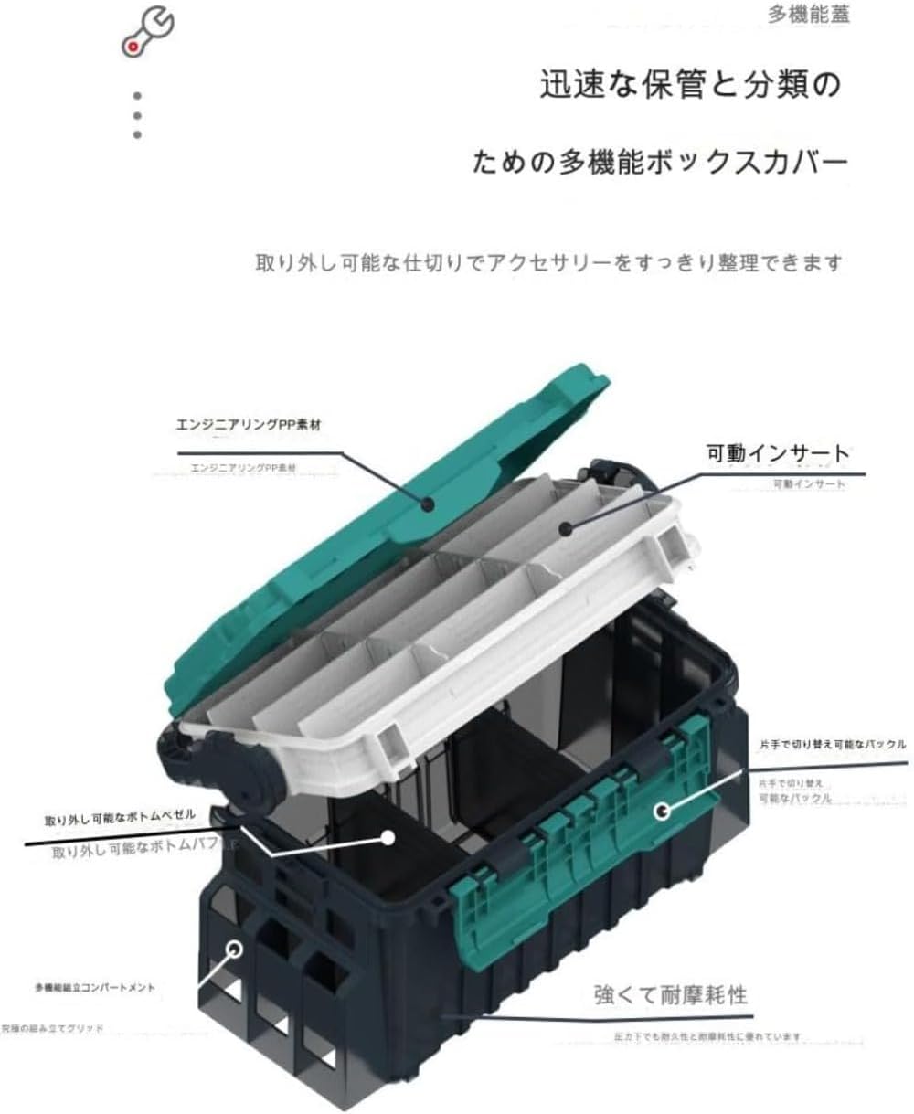 釣りタックルボックス 多機能 新型 二重層 707 ルアーボックス ABSハンドル 便利な屋外釣りボックス 【YATROUYS】 (蛍光イエ