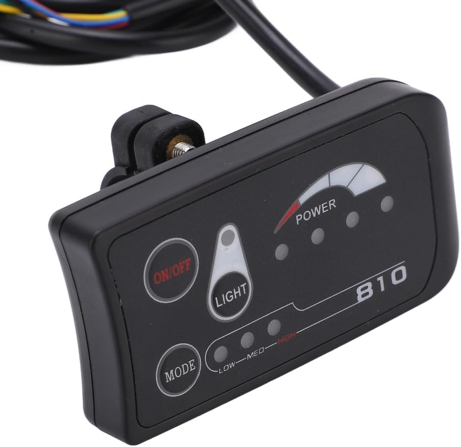 ‌S810 LED Display Control Panel for Electric Bike - 36V/48V Water Proof Meter Compatible with 5-Pin Interface,22.2mm Handlebar Fit