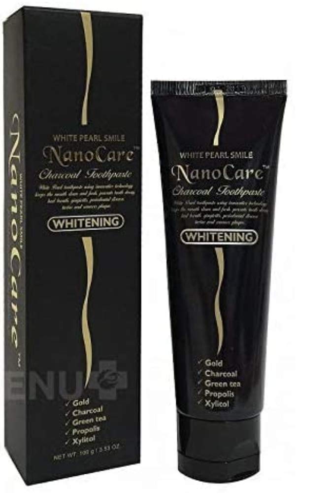 WHITE PEARL Smile Nano Care Whitening Toothpaste with 24K Gold and Activated Charcoal nanoparticles 100 ml Made in Korea