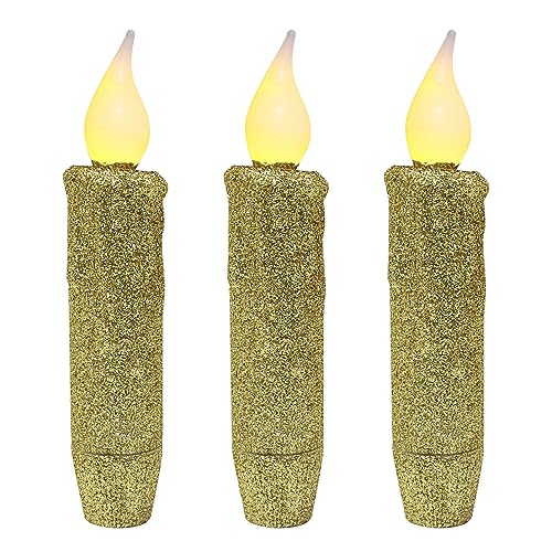 Velas cónicas de Navidad doradas para iluminar tus cenas familiares con calidez y magia