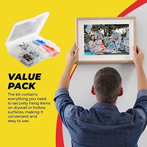 Qualihome Drywall And Hollow-Wall Anchor Assortment Kit, Anchors, Screws, Wall Anchor Hooks, And Hollow-Door Toggle Anchor #TOP4