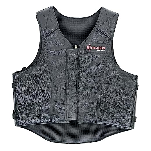 HILASON Safety Bull Riding Vest Protective Leather Black | Bull Riding Gear | Leather Vest | Riding Vest Equestrian | Horse Riding Protective Vest