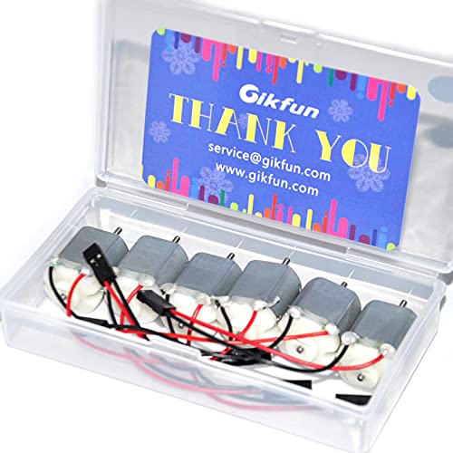 Gikfun 1V-6V DC Type 130 Micro Motor for Arduino, Hobby Projects, Robotics, STEM Kits, Drones, and Small Electronics DIY (Pack of 6PCS) EK1894