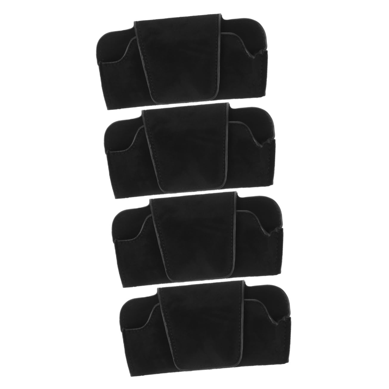 ABOOFAN 4 Piezas Soporte para Gafas de Coche Visera Sol portavasos Coche Auto para carros Sunshades Sunglasses Organizer Soporte de anteojos para Cuero PU Black