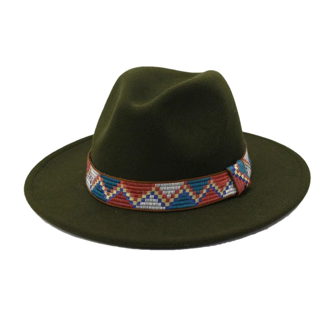 Cappello da donna Sombrero in lana vintage feltro Fedora cappello a tesa larga elegante inverno jazz Caps