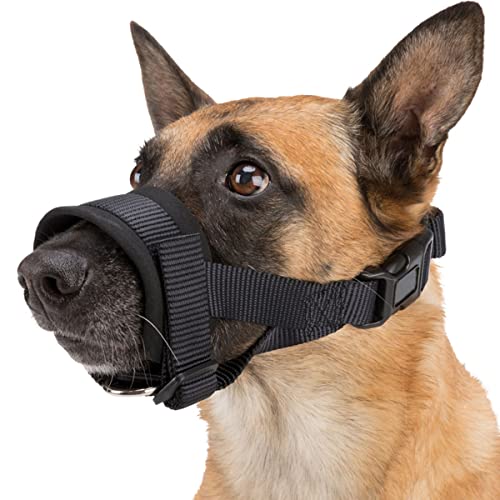 Mayerzon Dog Muzzle with Padding (L, Black)