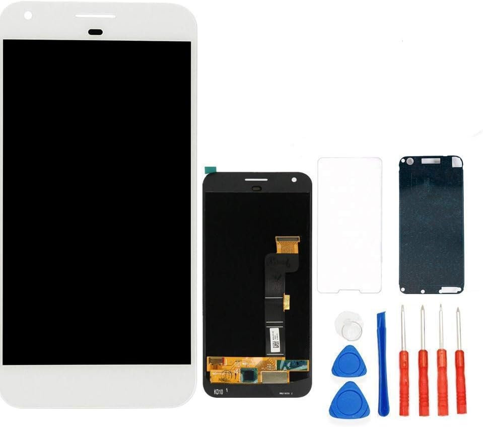 KNONEW Screen Replacement Compatible for Google Pixel XL 5.5" Glass LCD Display Touch Digitizer Assembly + Tools (White)