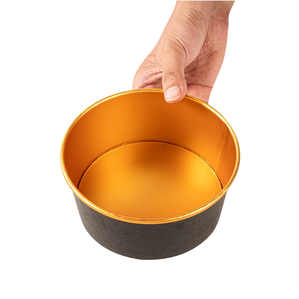 Restaurantware Foil Lux - Contenitore da asporto, 50 contenitori isolati per alimenti, antigrasso, impilabili, in carta nera, per cibi caldi o freddi, con coperchi venduti separatamente