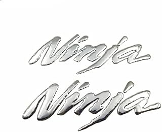 Motorcycle 3D Emblem Badge Decal Tank Wheel Ninja Sticker for Ninja 250R 300R ZX6R 636 ZX10R Z800 Z1000 ZX7R 9R ZX12R ZX14R (silver)