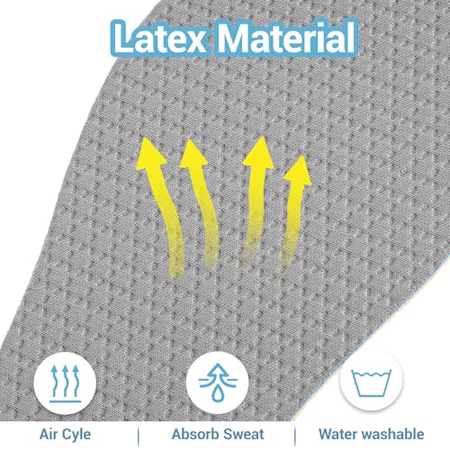 Image of 4 Pairs Breathable Sweat, Plantillas para Zapatos De Mujer, Absorbing Silicone Thin Insoles for Women, Ultra-Soft Latex Foam Shoe Inserts, Cuttable and Washable Insoles for Size 8US (Gray)