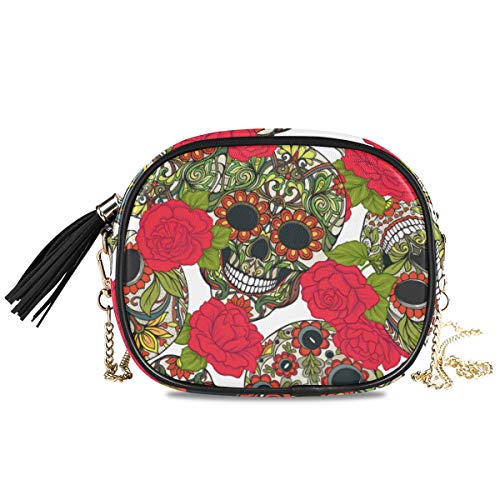 Preisvergleich Produktbild XiangHeFu Brieftasche Münzkassette Große Kapazität Abstrakte Blume Blatt Schädel Taschen Kartenhalter Geldbörse Handytasche