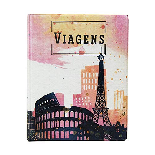 Álbum de Fotos 10x15 p/ 500 Fotografias Viagens c/Adesivos