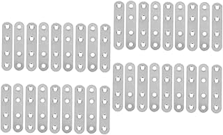 ULTECHNOVO 80 Pcs Corner Code Tabletop Shelf Desk Accessories Cabinet Shelf Straight Brace Bracket Flat Straight Brace Plate Connector Joining Bracket Stainless Steel Silver Shelf Support