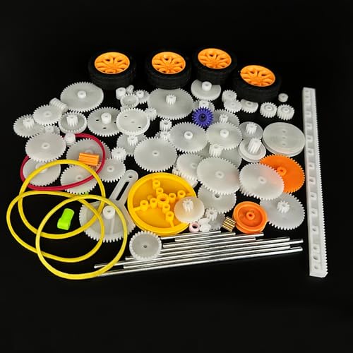 URIMPAVIDO 82PCS Plastic Gears Set Motor Gear Accessories for DC Motor DIY Model Toys RC Car Robot G