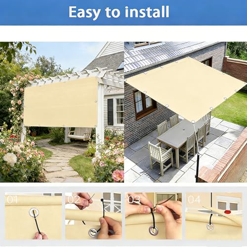 Toile d'ombrage pour balcon et patio extérieur bâche jaune sable
