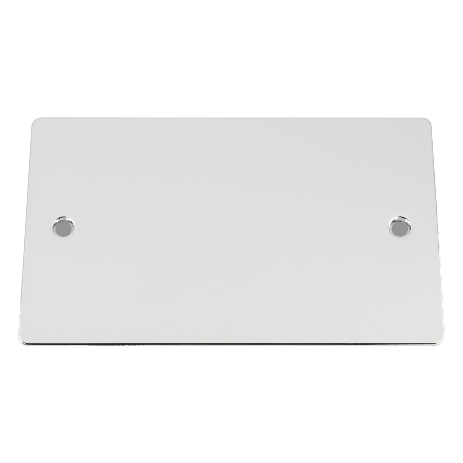 A5 Products Silver Electrical Blanking Plate Double 2 Gang - Polished Chrome - Flat